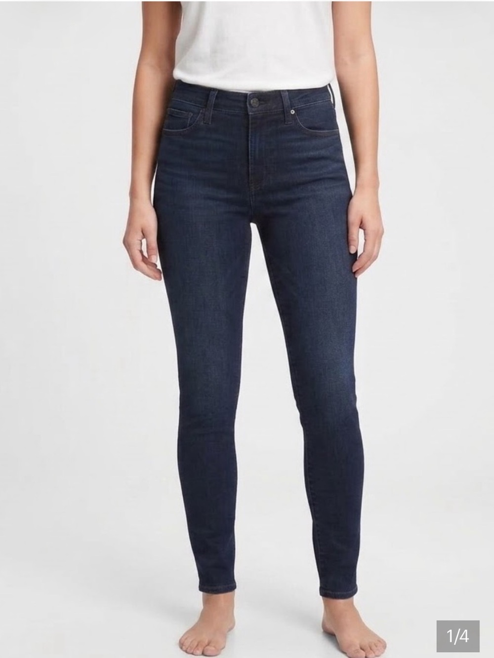 Gap True Skinny Super High Rise 28 Tall Dark Indigo 6 Tall stretch EUC